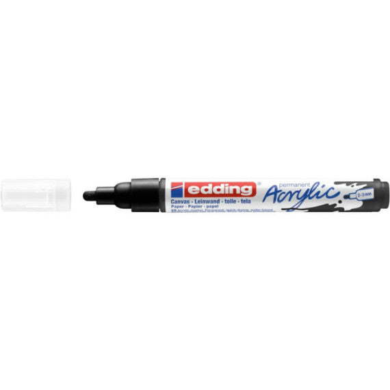 Marcatore acrilico Edding 5100 - punta tonda 2-3 mm tratto medio - nero-intenso- E-5100 901