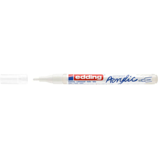 Marcatore acrilico Edding 5300  - punta tonda 1-2 mm tratto fine - bianco-traffico - E-5300 922