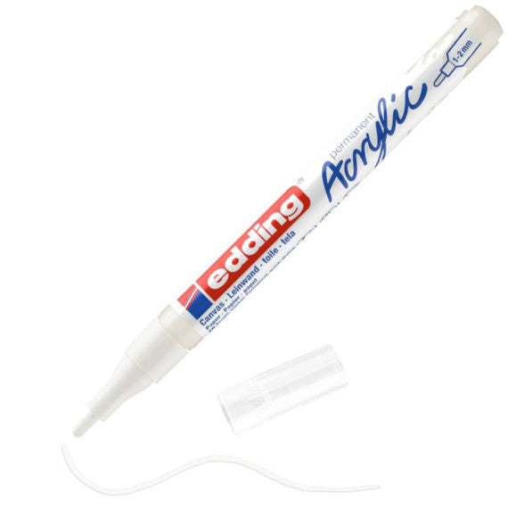 Marcatore acrilico Edding 5300  - punta tonda 1-2 mm tratto fine - bianco-traffico - E-5300 922