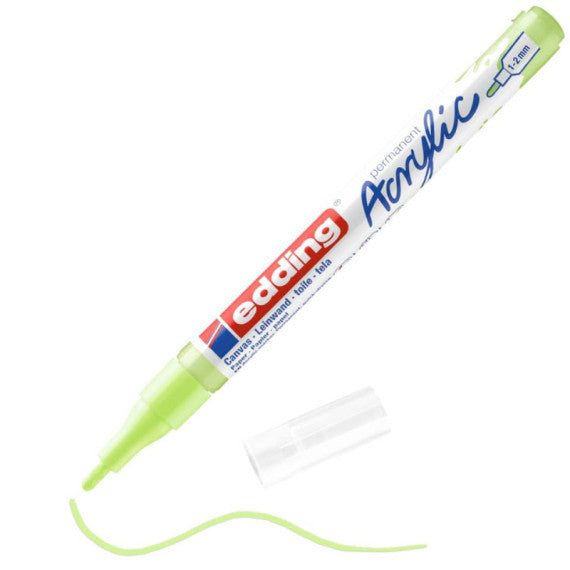 Marcatore acrilico Edding 5300  - punta tonda 1-2 mm tratto fine - verde pastello - E-5300 917