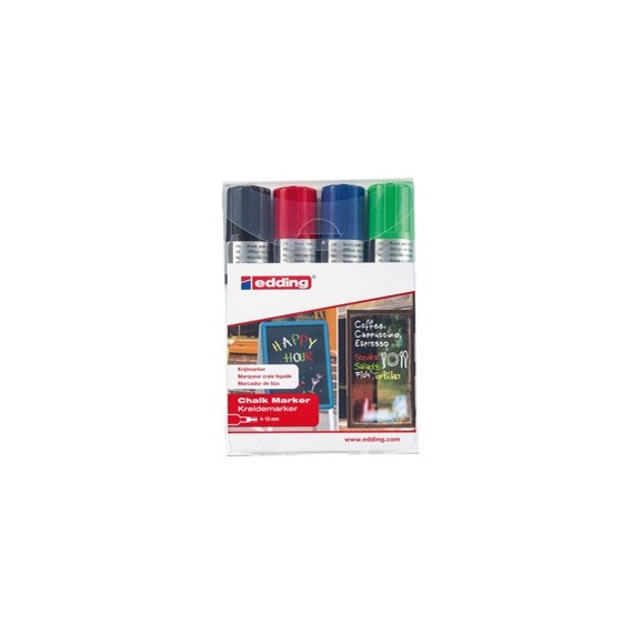 Marcatore Edding 4090 - punta scalpello 4,00 - 15,00 mm - Edding - busta 4 pezzi