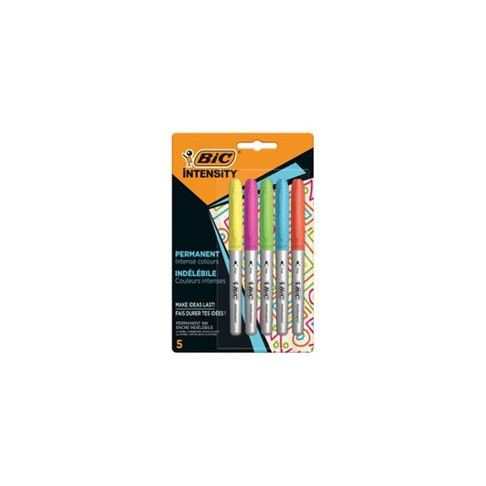Marcatore Intensity Rainbow - indelebile - punta tonda - colori assortiti - Bic - conf. 5 pezzi