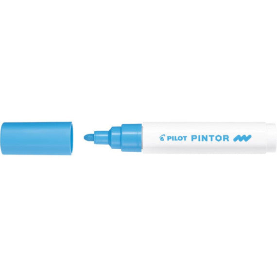 Marcatore multisuperficie Pilot Pintor a base d'acqua punta in fibra 4,5 mm azzurro - 002394