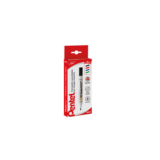 Marcatore per lavagne cancellabili MW85 - astuccio 4 colori assortiti - Amiko Pentel