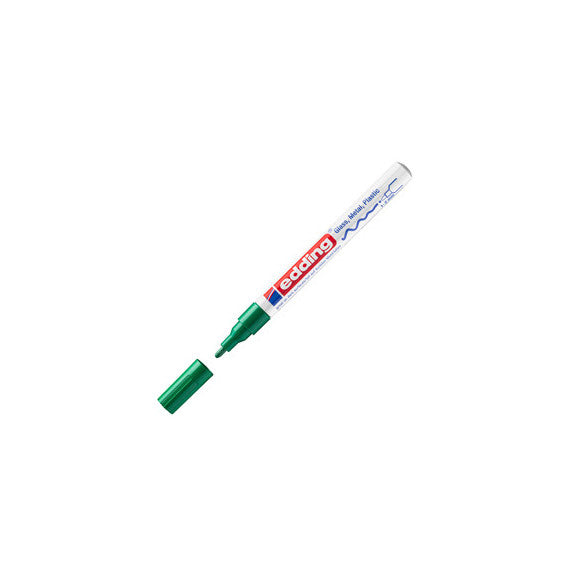 Marcatore permanente a vernice 751 - punta 1 - 2 mm - verde - Edding