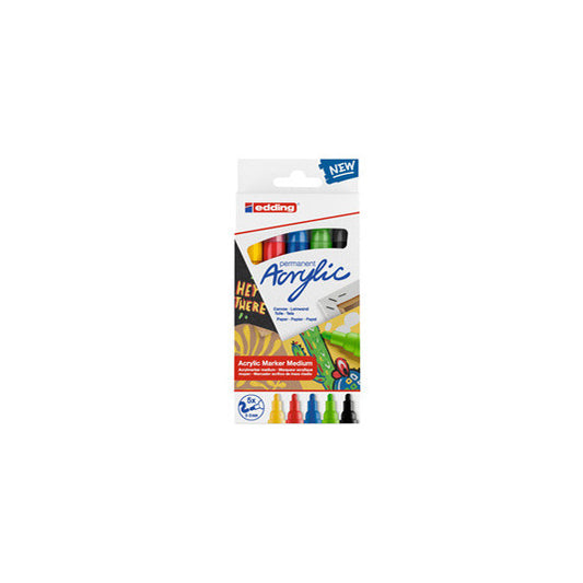 Marcatore permanente acrilico 5100 Medium Basic - colori assortiti - Edding - conf. 5 pezzi