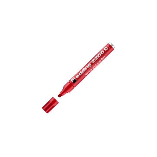 Marcatore permanente Edding 2200c - punta a scalpello - 1,5 - 5 mm - rosso  - Edding