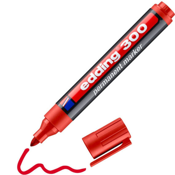 Marcatore permanente edding 300 punta conica 1,5-3 mm rosso E-300 002