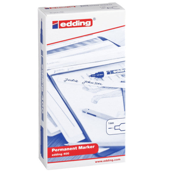 Marcatore permanente Edding 400 - punta tonda - tratto 1mm - blu - Edding
