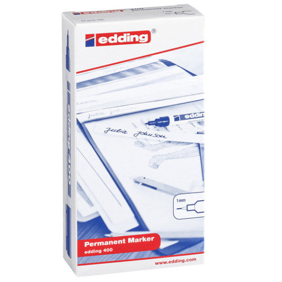 Marcatore permanente Edding 400 - punta tonda - tratto 1mm - blu - Edding
