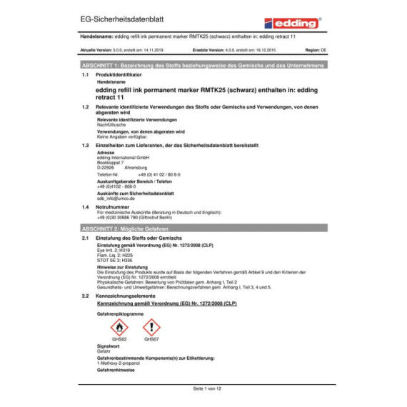 Marcatore permanente edding Retract 11 punta conica 1,5-3 mm nero E-11 001