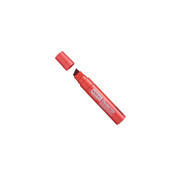 Marcatore permanente N50XL - punta scalpello - rosso - Pentel