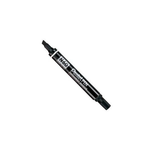 Marcatore permanente N60 - punta scalpello - nero - Pentel