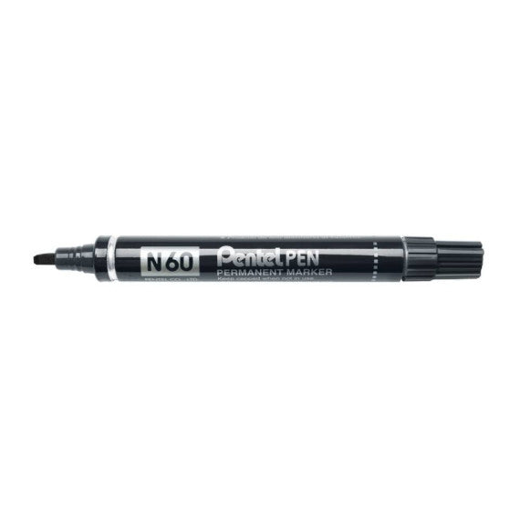 Marcatore permanente Pentel N60 punta a scalpello 3,9-5,7 mm nero N60-A
