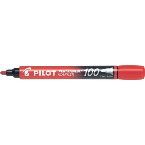 Marcatore permanente Pilot Permanent Marker 100 punta tonda 4,5 mm rosso 2707