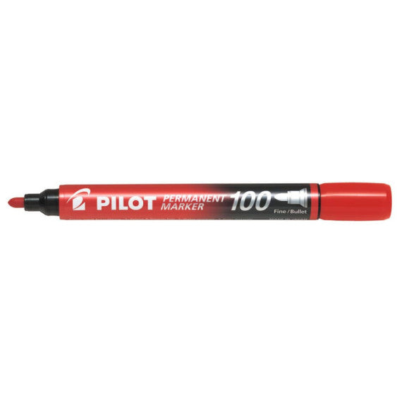 Marcatore permanente Pilot SCA 100 punta tonda 4,5 mm rosso - 002718