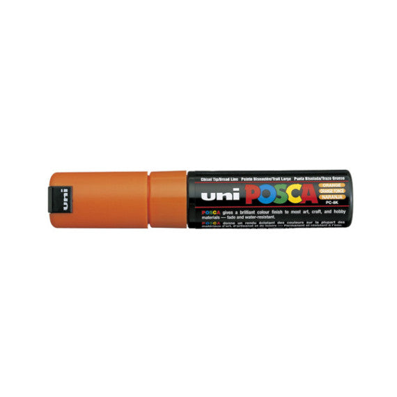 Marcatore Uni Posca PC8K  - punta a scalpello 8mm - arancio - Uni Mitsubishi