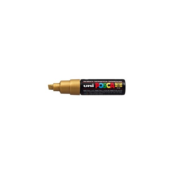 Marcatore Uni Posca PC8K  - punta a scalpello 8mm - oro - Uni Mitsubishi