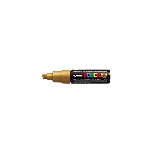Marcatore Uni Posca PC8K  - punta a scalpello 8mm - oro - Uni Mitsubishi