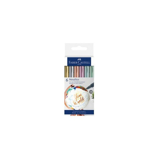 Marcatori - colori assoriti metallics - Faber-Castell - conf. 6 pezzi