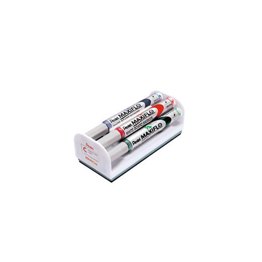 Marcatori Maxiflo + cancellino - punta conica 4 mm - colori assortiti - Pentel - set 4 + 1 pezzi