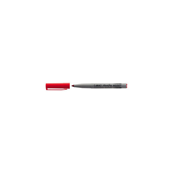 Marcatori permanente Marking a base d'alcool - punta pocket tonda 1,10mm - rosso - Bic - conf. 12 pezzi
