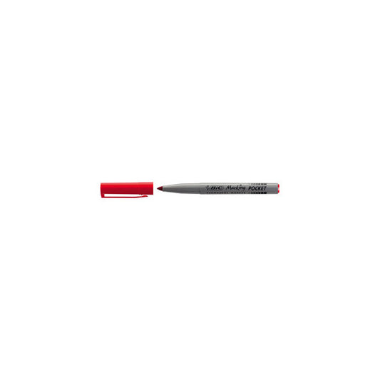 Marcatori permanente Marking a base d'alcool - punta pocket tonda 1,10mm - rosso - Bic - conf. 12 pezzi