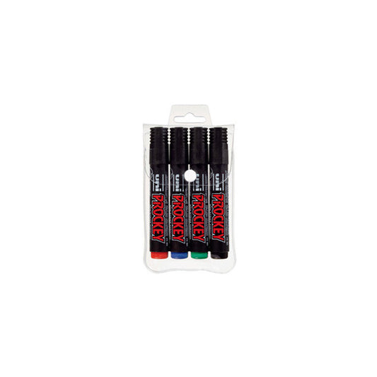 Marcatori Uni Prockey M122 - punta conica 1,20 - 1,80 mm - colori assortiti - Uni Mitsubishi - astuccio 4 pezzi