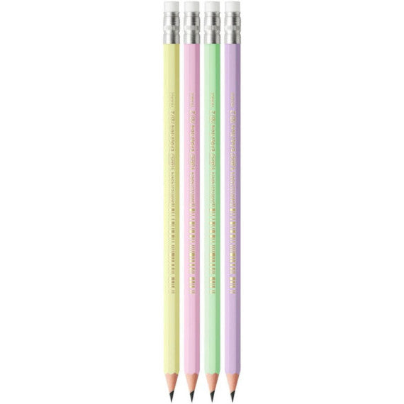 Matita Evolution BIC Pastel - conf. 12 pezzi - colori assortiti - con gommino - 518306