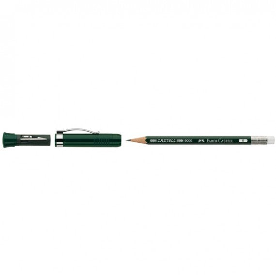 Matita in grafite castell 9000 Extender - gradazione B - Faber Castell - set regalo con temperamatite