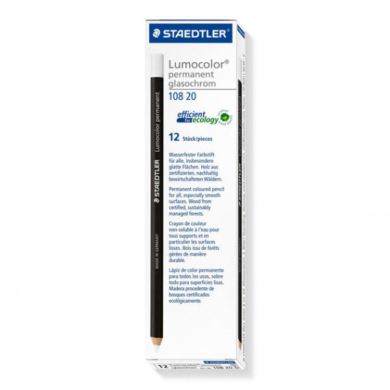 Matita Lumocolor® Glasochrom - permanente  - bianco - Staedtler