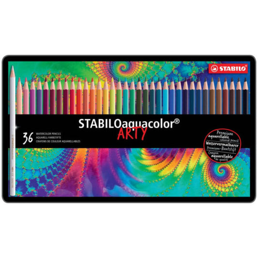 Matite colorate acquarellabili Stabilo aquacolor® scatola in metallo assortiti Conf. 36 pezzi - 1636-5
