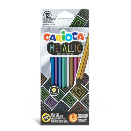 Matite colorate Carioca metallic colori assortiti - conf. 12 pezzi - 43164