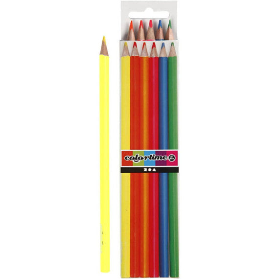 Matite colorate Colortime  mina 3 mm in conf. da 6 colori neon 38096