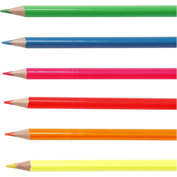 Matite colorate Colortime  mina 3 mm in conf. da 6 colori neon 38096