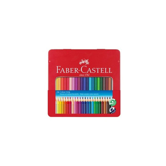 Matite colorate Colour Grip - acquerellabili - Faber Castell - astuccio in metallo 24 pezzi