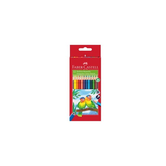 Matite colorate Eco triangolari - diametro mina 3 mm - Faber Castell - astuccio 12 pezzi  con temperino