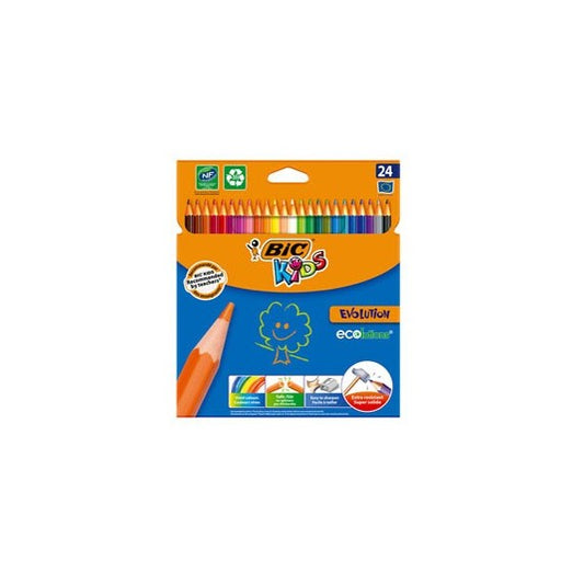 Matite colorate Evolution - colori assortiti - Bic - astuccio 24 pezzi
