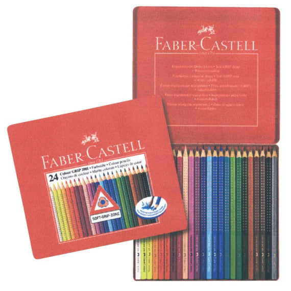 Matite colorate Faber-Castell Colour Grip  assortiti astuccio di metallo da 24 - 112423