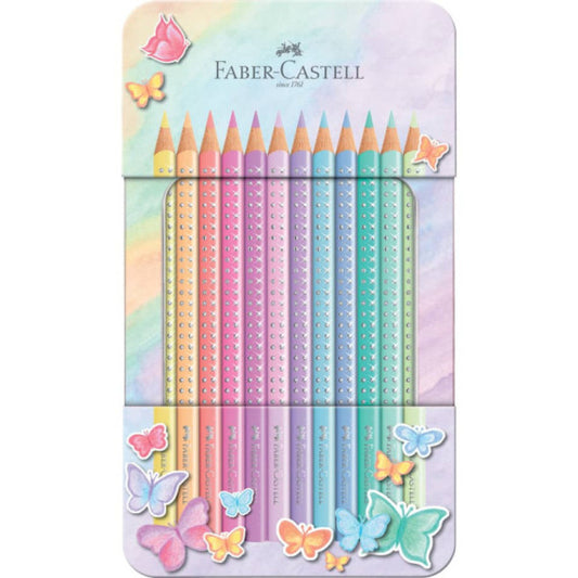 Matite colorate Faber Castell sparkle set pastel colori assortiti - conf. 12 pezzi - 201910
