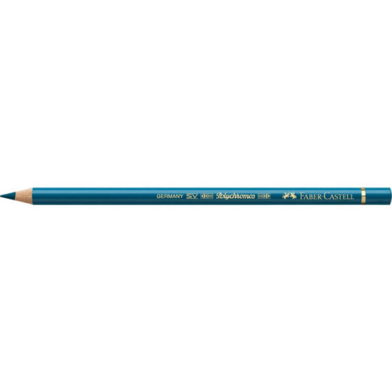 Matite colorate permanenti Faber Castell Polychromos mina 3,8 mm conf. 6 pezzi - elio turchese - 110155