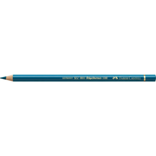 Matite colorate permanenti Faber Castell Polychromos mina 3,8 mm conf. 6 pezzi - elio turchese - 110155
