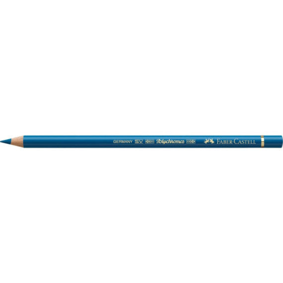 Matite colorate permanenti Faber Castell Polychromos mina 3,8 mm conf. 6 pezzi - turchese azzurro - 110149