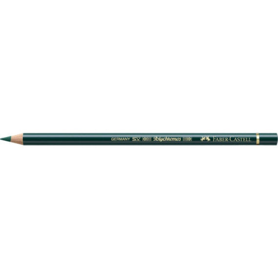 Matite colorate permanenti Faber Castell Polychromos mina 3,8 mm conf. 6 pezzi - verde abete - 110267