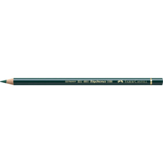 Matite colorate permanenti Faber Castell Polychromos mina 3,8 mm conf. 6 pezzi - verde abete - 110267