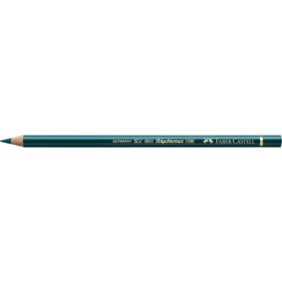 Matite colorate permanenti Faber Castell Polychromos mina 3,8 mm conf. 6 pezzi - verde cobalto intenso - 110158