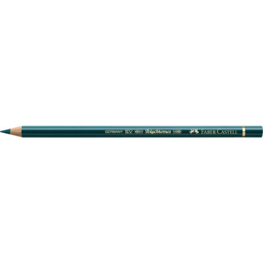 Matite colorate permanenti Faber Castell Polychromos mina 3,8 mm conf. 6 pezzi - verde cobalto intenso - 110158