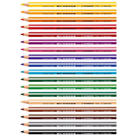Matite colorate Stabilo Trio Maxi tratto 4,2 mm conf. 12 pezzi giallo verde - 203/550