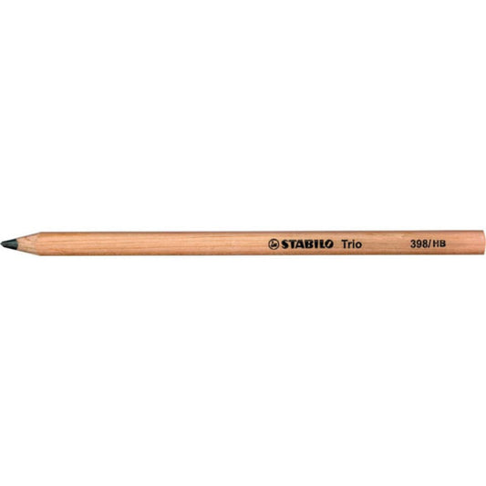 Matite in grafite HB Trio Stabilo Maxi 398 tratto 4,2 mm conf. 12 pz in legno naturale - 398/HB