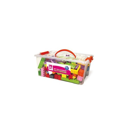 Mattoncini e accessori Midi da costruzione - in ABS - colori assortiti - CWR - bauletto da 188 pezzi